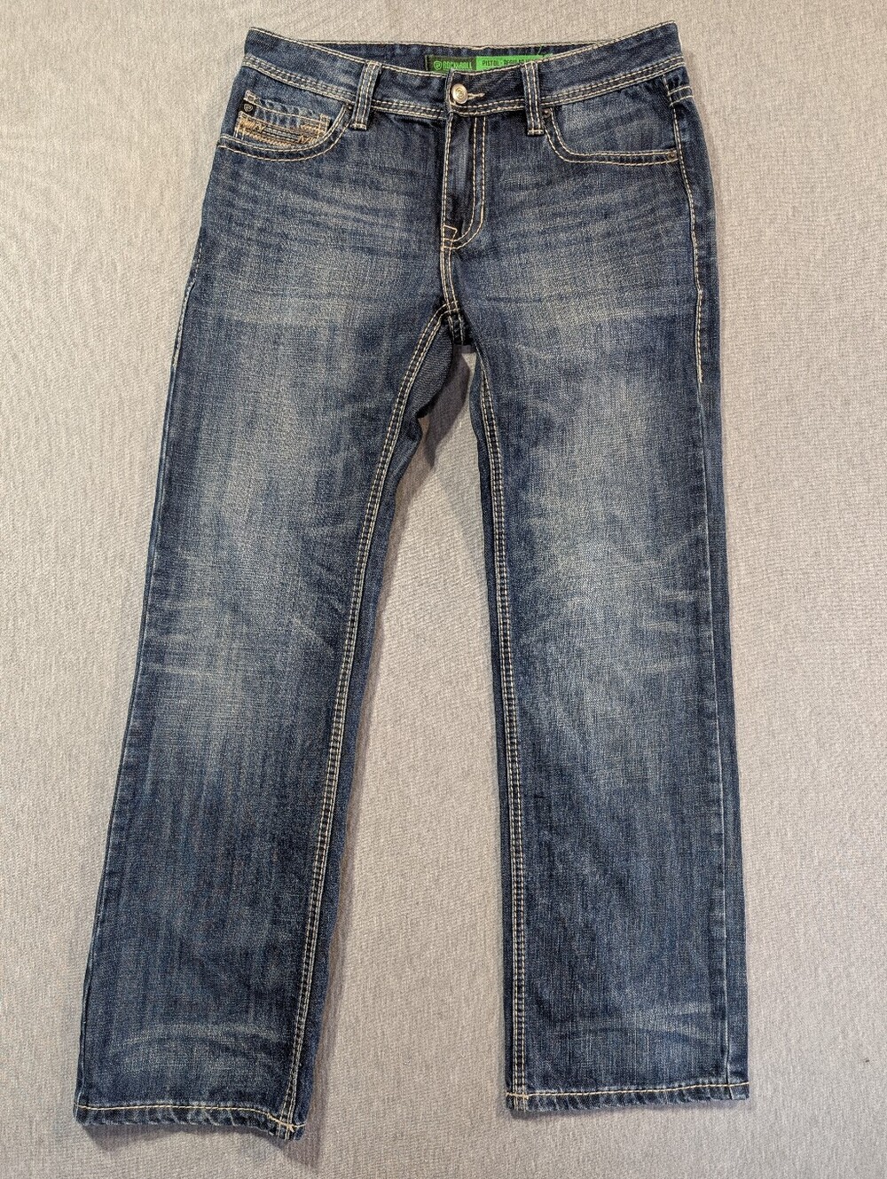 Rock & Roll Cowboy Denim Pistol Men's 32 X 32 Blue Faded
